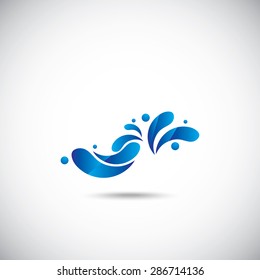 Water design elements. Water icon on the gray background.
