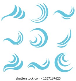 Water Design Elements. Set of Water Wave element collections Icon Logo vector.