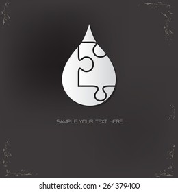 Water design on old background,vector logo template
