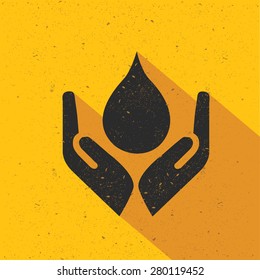 Water design on yellow background,retro yellow background,clean vector