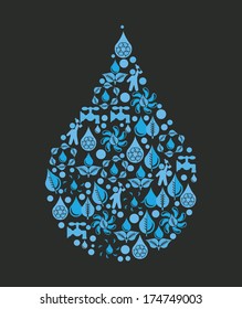 water design over  black background vector illustration