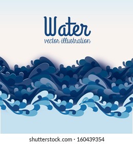 diseño de agua sobre la ilustración vectorial de fondo azul