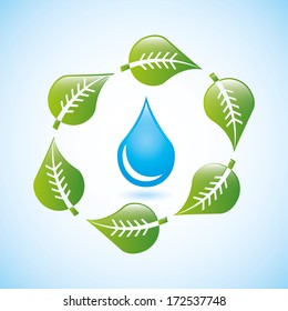 water design over blue background vector illustration