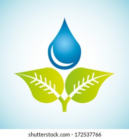 water design over blue  background vector illustration