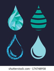 water design over  blue background vector illustration