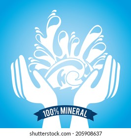 water design over blue background vector illustration