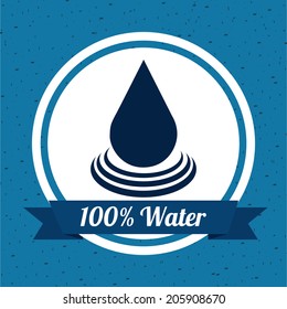 water design over blue background vector illustration