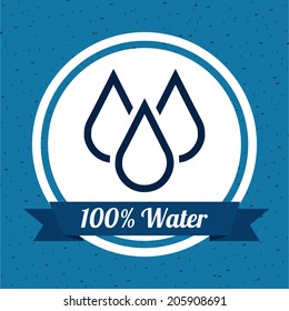 water design over blue  background vector illustration