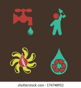 water design over  brown background vector illustration