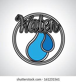 water design over gray background vector illustration
