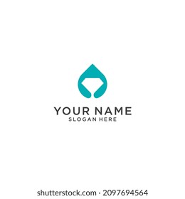 water and diamond combination logo design vector illustration