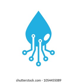 Water Digital Logo Icon Design