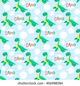 Water dinosaur vector seamless pattern. Dinosaur. Childish design.