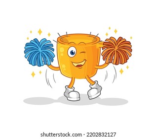 the water dipper cheerleader cartoon. cartoon mascot vector