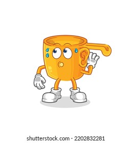 the water dipper eavesdropping vector. cartoon character