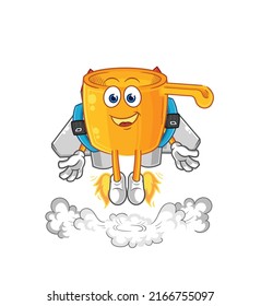 The Water Dipper With Jetpack Mascot. Cartoon Vector