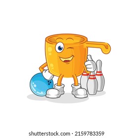 the water dipper play bowling illustration. character vector