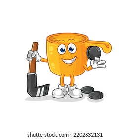 der Wasserdipper, der Hockeyvektor spielt. Zeichentrickfigur