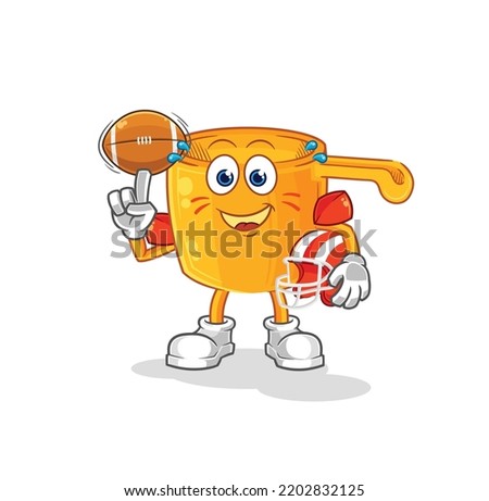 the water dipper playing rugby character. cartoon mascot vector