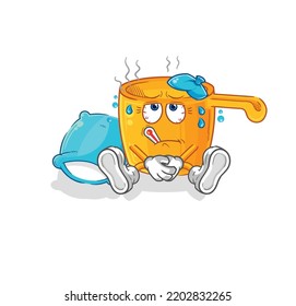 the water dipper sick vector. cartoon character