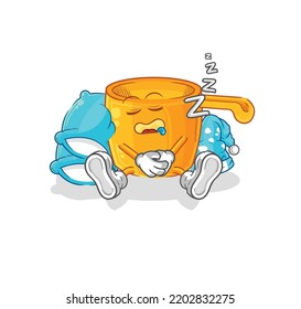 the water dipper sleeping character. cartoon mascot vector