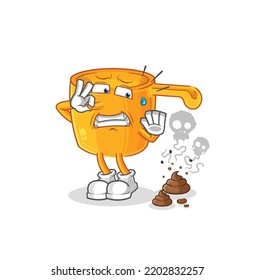 the water dipper with stinky waste illustration. character vector