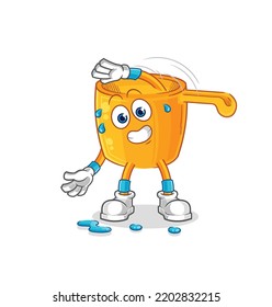 the water dipper stretching character. cartoon mascot vector