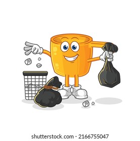 the water dipper Throw garbage mascot. cartoon vector