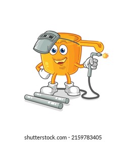 the water dipper welder mascot. cartoon vector