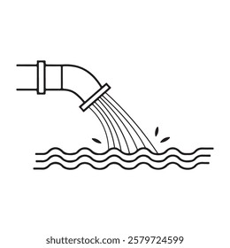 Water Discharge from Pipe vector illustration