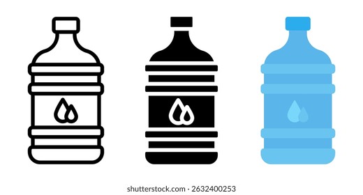 Water dispenser bottle icon set. for mobile concept and web design on white background