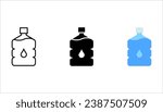 Water dispenser bottle vector sign, clean pure mineral water bottle, plastic bottle gallon illustration bottle, flat icons set, vector illustration on white background