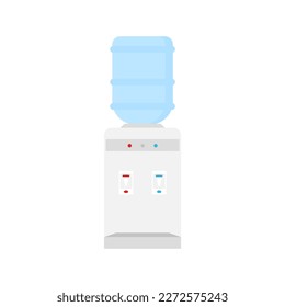 Water dispenser flat design vector illustration. Vector flat cartoon water cooler isolated on empty background-equipment and office interior elements, workplace organization concept,web site banner