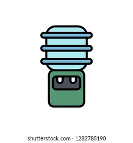 Water dispenser flat vector icon sign symbol