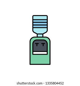 Water dispenser flat vector icon sign symbol