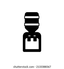 dispensador de agua Icono en glifo plano negro, estilo relleno aislado en fondo blanco