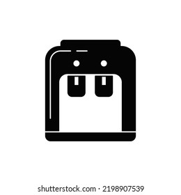 Water dispenser icon in black flat glyph, filled style isolated on white background