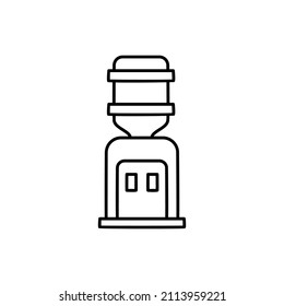 water dispenser Icon  in black line style icon, style isolated on white background