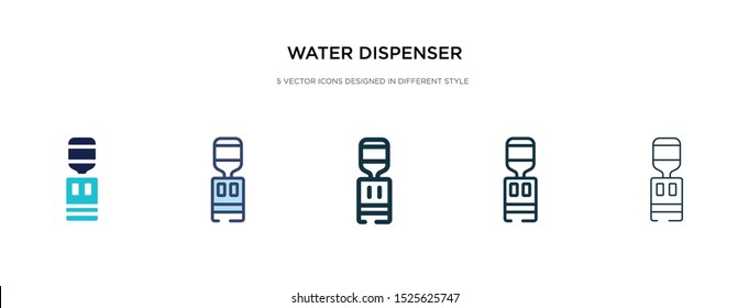 water dispenser icon in different style vector illustration. two colored and black water dispenser vector icons designed in filled, outline, line and stroke style can be used for web, mobile, ui