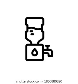 water dispenser icon, vector, line art design, editable stroke