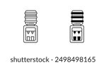 water dispenser icon with white background vector stock illustration