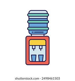 Icono de dispensador de agua con fondo blanco Vector Ilustración de stock