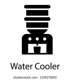 Water dispenser isolated line vector icon