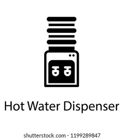 Water dispenser isolated line vector icon