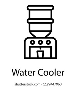 Water Dispenser Isolated Line Vector Icon