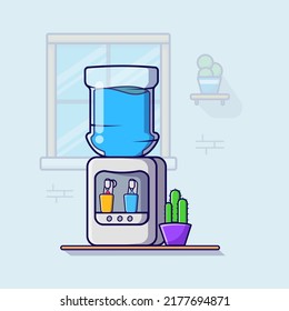 Water dispenser in kitchen kitchen tools water cooler water heater drinking illustration vector isolated flat design