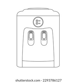 Water Dispenser Outline Icon Illustration on Isolated White Background Suitable for Drinking, Hot Water, Cold Water Icon
