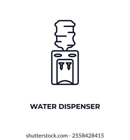 water dispenser  outline icon. Linear vector from furniture concept. Thin line water dispenser  icon isolated on white background