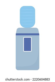 Water dispenser semi flat color vector object. Office interior. Editable element. Full sized item on white. Hydration simple cartoon style illustration for web graphic design and animation