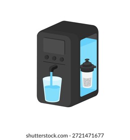 Water Dispenser Vector Icon Illustration with Outline for Design Element,  Flat Cartoon Style
